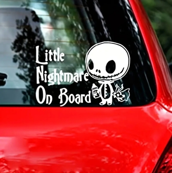 Vinyl Car Truck Window Decal ✦ Little Nightmare On Board White Sticker 8x5 NWT - Picture 5 of 10